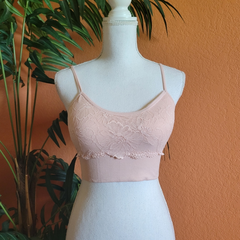 3/$25 Marilyn Monroe Lace Bralette Stretch Rose Pink Large